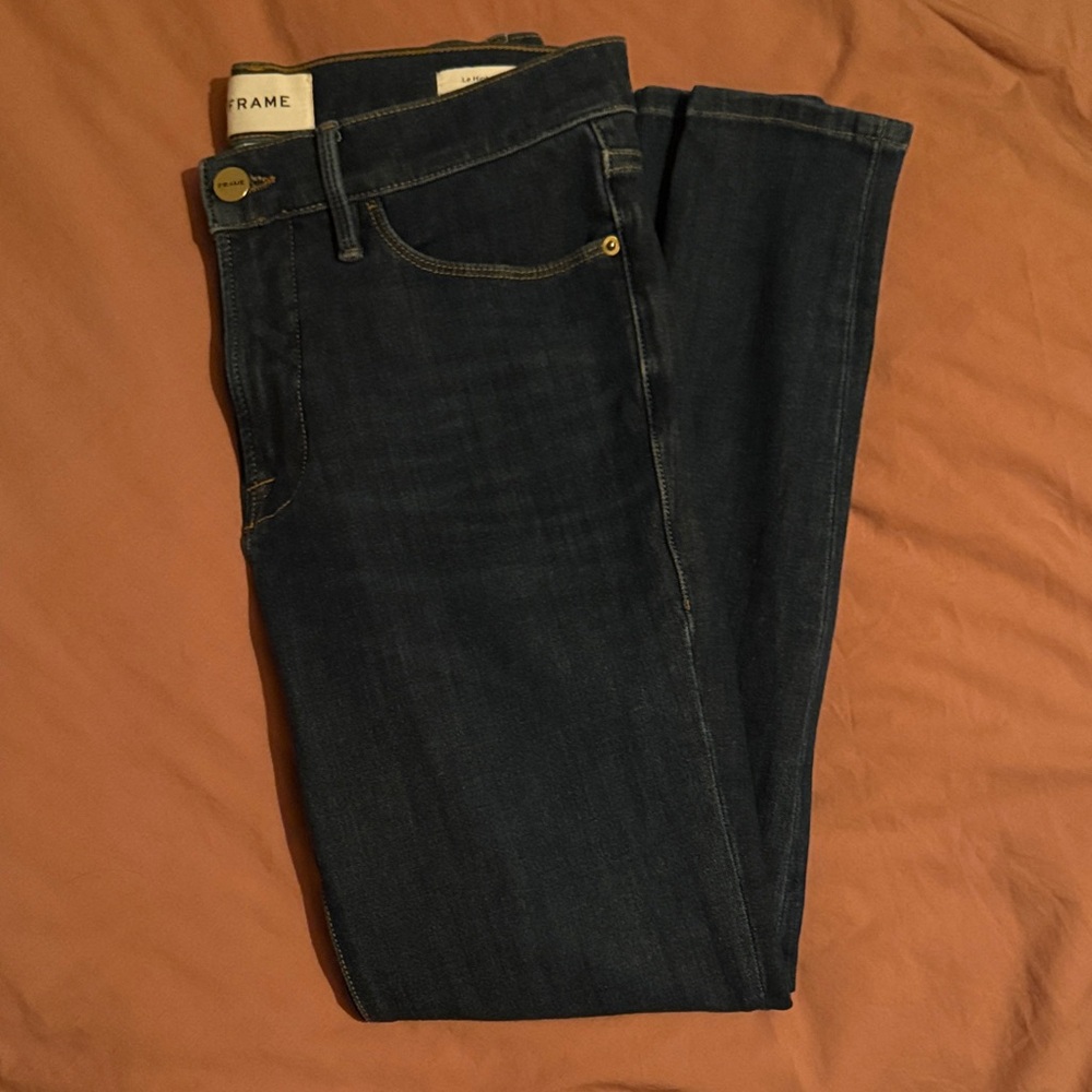 Frame Denim Dark Blue Skinny Jeans (size 28)